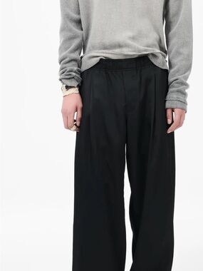 Our Legacy Black Wide-Leg Drawstring Trousers